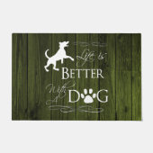 Das Leben ist besser mit einer Dog Mat - Grün Fußmatte (Vorderseite)
