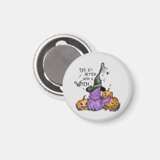 Das Leben ist besser mit einer Hexe Magnet (Vorderseite/Rückseite)