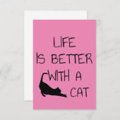 Das Leben ist besser mit einer Katze - Katzenliebh Begleitkarte (Vorne/Hinten)