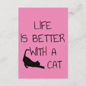 Das Leben ist besser mit einer Katze - Katzenliebh Begleitkarte (Vorderseite)
