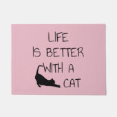 Das Leben ist besser mit einer Katze - Katzenliebh Fußmatte (Vorderseite)