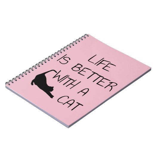 Das Leben ist besser mit einer Katze - Katzenliebh Notizblock (Linke Seite)