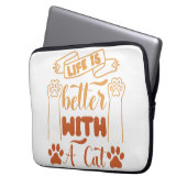 Das Leben ist besser mit einer Katze Laptopschutzhülle (Vorderseite Links)