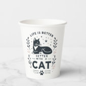 Das Leben ist besser mit einer Katze Pappbecher (Vorderseite)