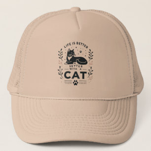 Das Leben ist besser mit einer Katze Truckerkappe