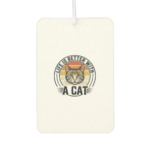 Das Leben ist besser mit einer Katze Vintage-Katze Autolufterfrischer