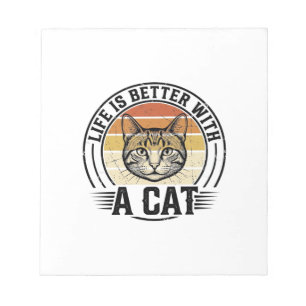 Das Leben ist besser mit einer Katze Vintage-Katze Notizblock