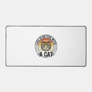 Das Leben ist besser mit einer Katze Vintage-Katze Schreibtischunterlage