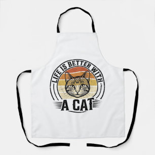 Das Leben ist besser mit einer Katze Vintage-Katze Schürze