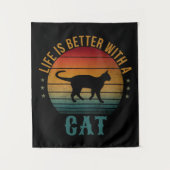 DAS LEBEN IST BESSER MIT EINER KATZE WANDTEPPICH (Vorderseite)