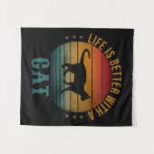 DAS LEBEN IST BESSER MIT EINER KATZE WANDTEPPICH (Vorderseite (Horizontal))