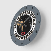 Das Leben ist besser mit einer Rottweiler-Hundezuc Runde Wanduhr (Winkel)
