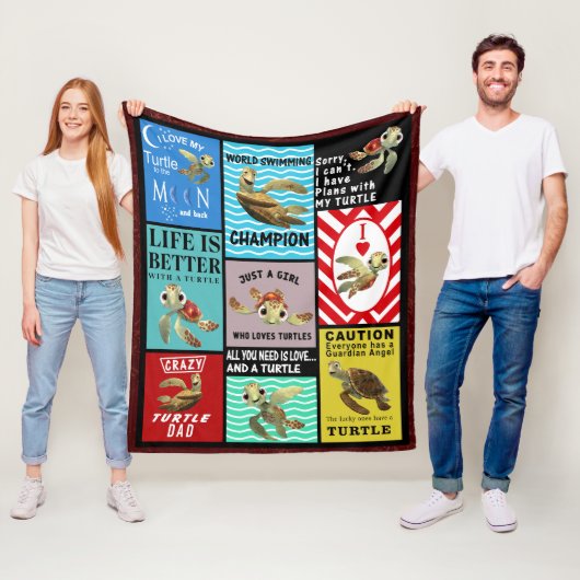 Das Leben ist besser mit einer Schildkröte Fleecedecke (Beispiel)