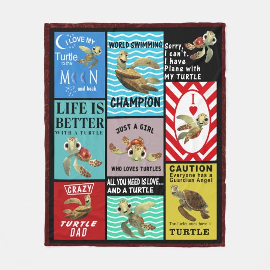 Das Leben ist besser mit einer Schildkröte Fleecedecke (Vorderseite)