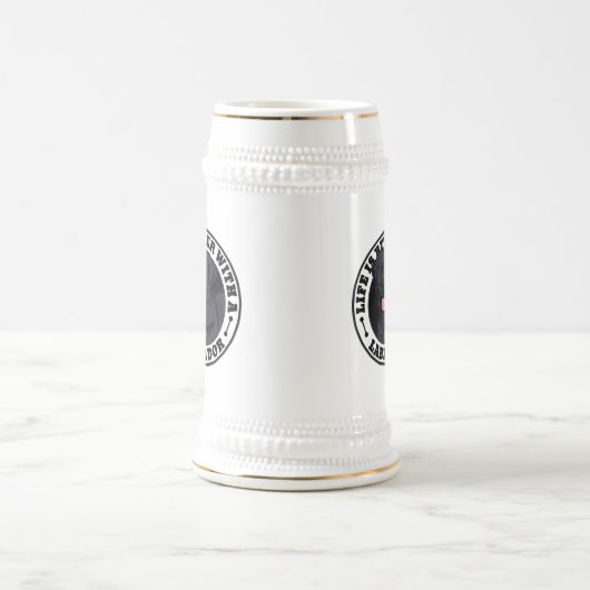 Das Leben ist besser mit einer schwarzen Labrador Bierglas (Mittel)
