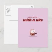 Das Leben ist besser mit einer Ukelele Postkarte (Vorne/Hinten)