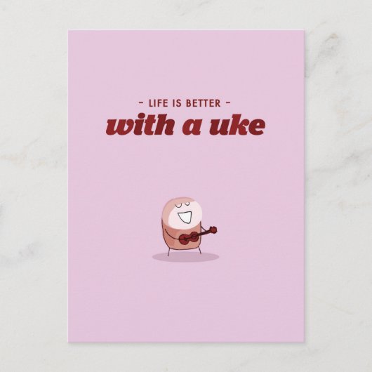 Das Leben ist besser mit einer Ukelele Postkarte (Vorderseite)