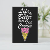 Das Leben ist besser mit Eis Dankeskarte (Stehend Vorderseite)