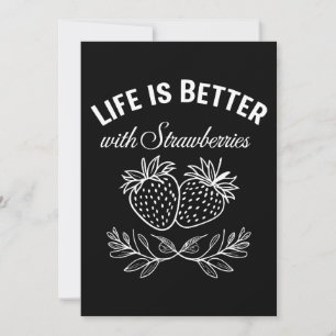 Das Leben ist besser mit Erdbeeren Einladung