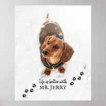 Das Leben ist besser mit / Foto Hunde Name Poster