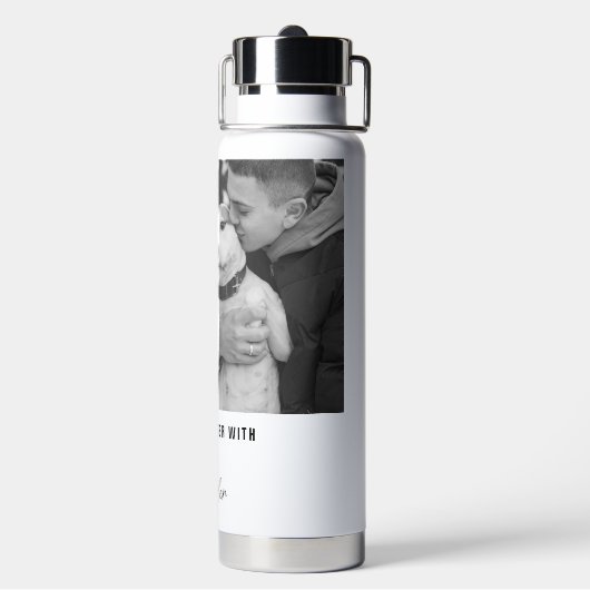 Das Leben ist besser mit Foto von Haustieren Perso Trinkflasche (Hinten)