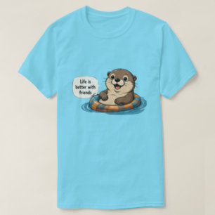 Das Leben ist besser mit Freunden – Cute Minimal F T-Shirt
