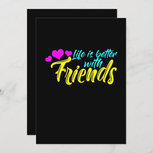 Das Leben ist besser mit Freunden Einladung (Vorne/Hinten)