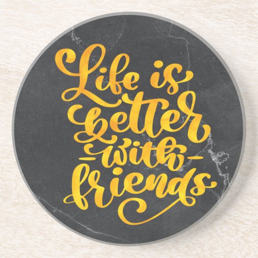 Das Leben ist besser mit Freunden Getränkeuntersetzer (Vorne)