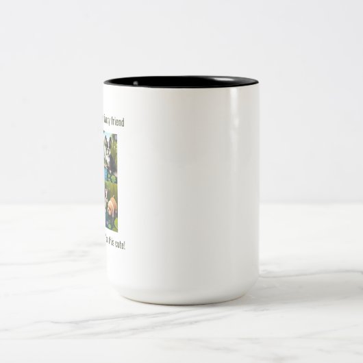 Das Leben ist besser mit Freunden - Welpe Liebe Zweifarbige Tasse (Mittel)