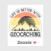 Das Leben ist besser mit Geocaching Aufkleber (Blatt)