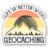 Das Leben ist besser mit Geocaching Aufkleber (Vorderseite)