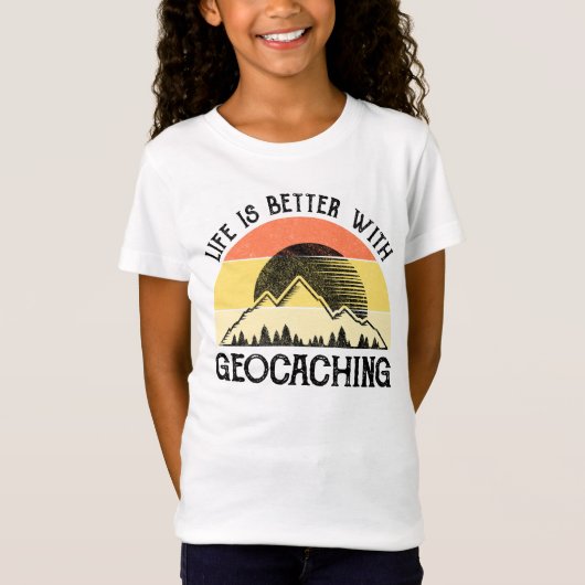 Das Leben ist besser mit Geocaching T-Shirt (Vorderseite)