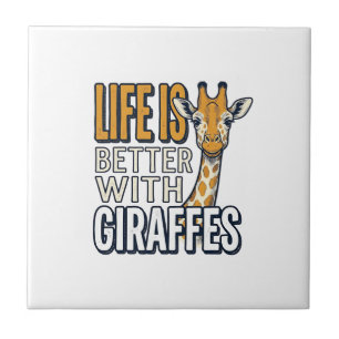 Das Leben ist besser mit Giraffen Vintage-Shirt-De Fliese