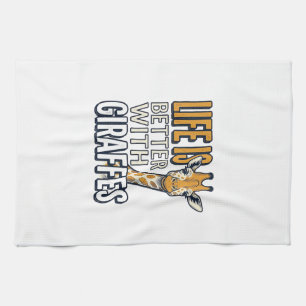 Das Leben ist besser mit Giraffen Vintage-Shirt-De Geschirrtuch