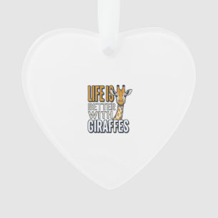 Das Leben ist besser mit Giraffen Vintage-Shirt-De Ornament
