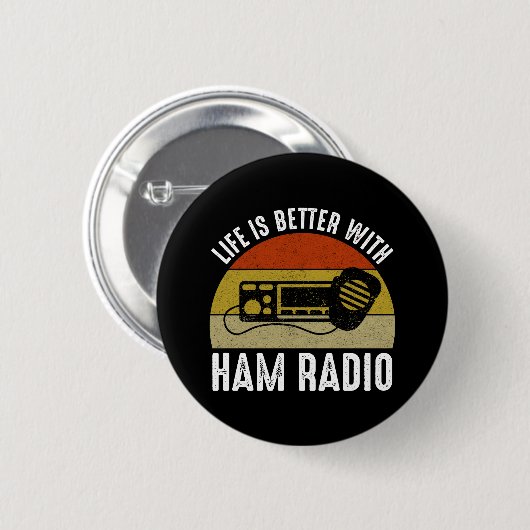 Das Leben ist besser mit Ham Radio Button (Vorne & Hinten)