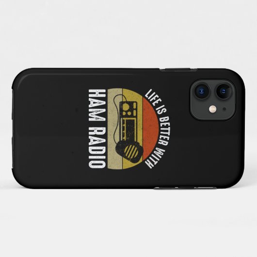 Das Leben ist besser mit Ham Radio Case-Mate iPhone Hülle (Rückseite (Horizontal))