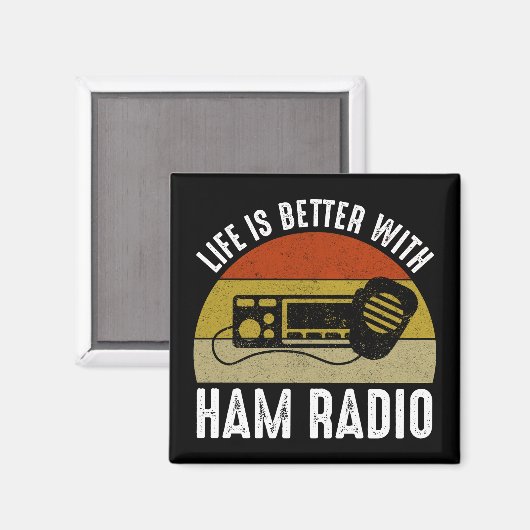 Das Leben ist besser mit Ham Radio Magnet (Vorderseite/Rückseite)
