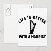 Das Leben ist besser mit Harfenist Postkarte (Vorne/Hinten)