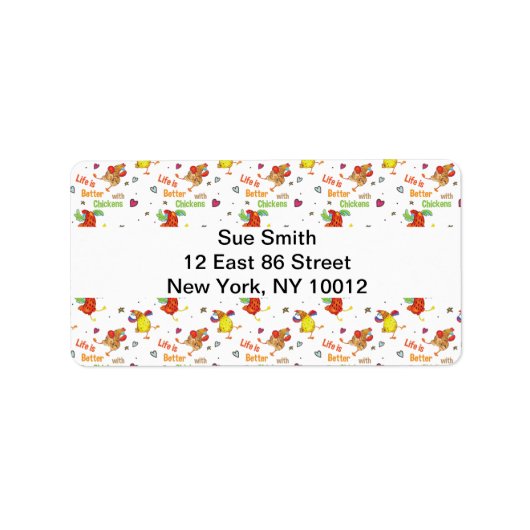 Das Leben ist besser mit Hühnern Adressaufkleber (Vorne)