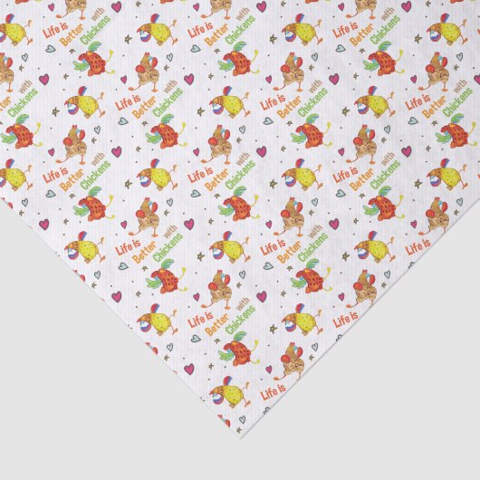 Das Leben ist besser mit Hühnern Seidenpapier (Ausschnitt)