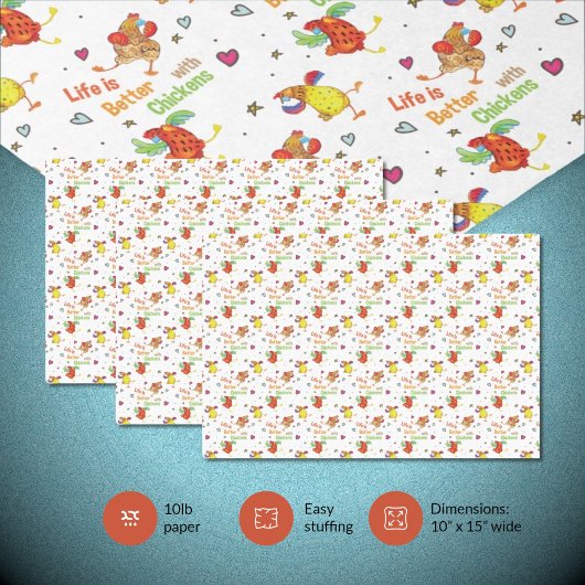 Das Leben ist besser mit Hühnern Seidenpapier