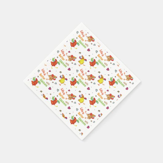 Das Leben ist besser mit Hühnern Serviette (Ecke)