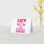 Das Leben ist besser mit Hühnern um sich herum, ro Karte (Gelbe Blume)