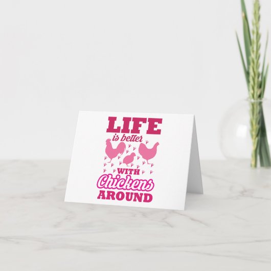 Das Leben ist besser mit Hühnern um sich herum, ro Karte (Vorderseite)