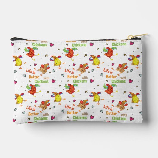Das Leben ist besser mit Hühnern Zubehörtasche (Rückseite)