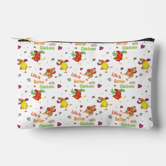 Das Leben ist besser mit Hühnern Zubehörtasche (Vorderseite)