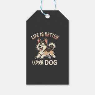 Das Leben ist besser mit Hund Cartoon Geschenkanhänger