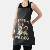 Das Leben ist besser mit Hund Cartoon Schürze (InSitu)