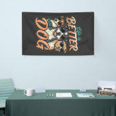 Das Leben ist besser mit Hund Vektor Banner (Messeveranstaltung)